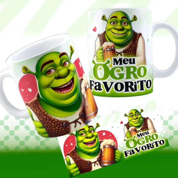 Pacote Shuerk e Fiona: Arte para Caneca do Dia dos Namorados