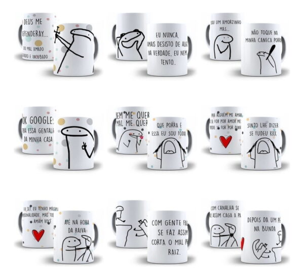 Pacote Sublimação Caneca Flork Bento 30 Artes Editáveis Cdr