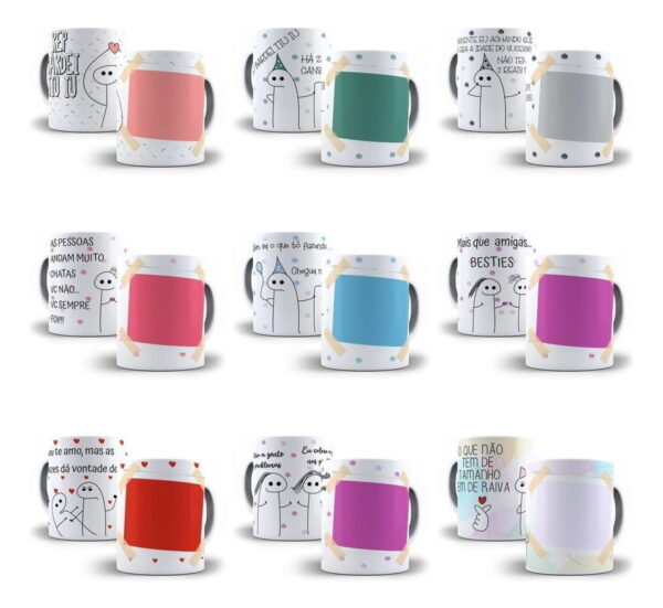 Pacote Sublimação Caneca Flork Bento 30 Artes Editáveis Cdr