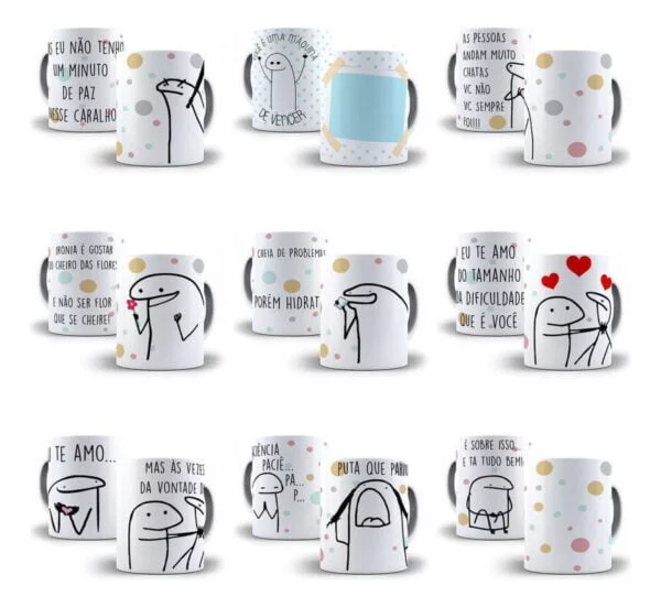 Pacote Sublimação Caneca Flork Bento 30 Artes Editáveis Cdr