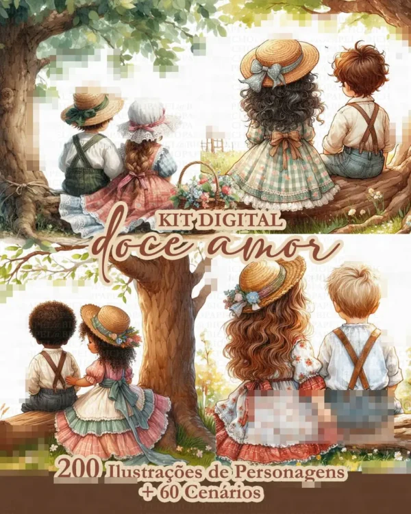 Pacote Temático Doce Amor para Sublimação e Mais