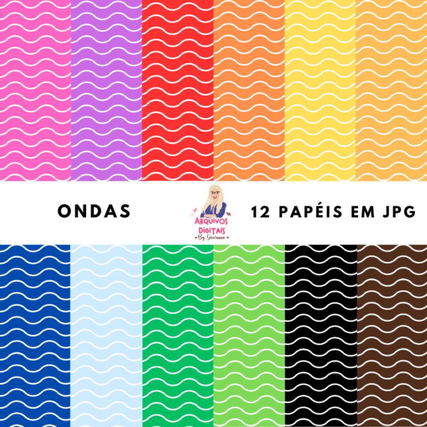 Papéis Digitais Ondas - Jpg