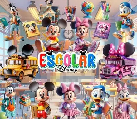 Papelaria Personalizada Disney Volta As Aulas Mickey