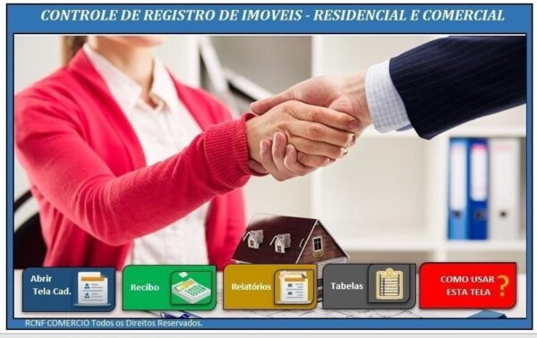 Planilha Controle De Imóveis + Recibo De Aluguel Em Excel
