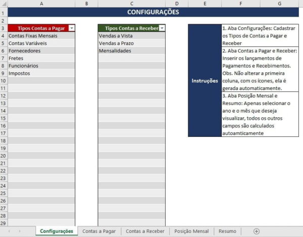 Planilha Excel Contas A Pagar Contas A Receber Xls Finanças