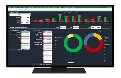 Planilha Fluxo De Caixa C/ Dashboard - Pessoal / Empresarial