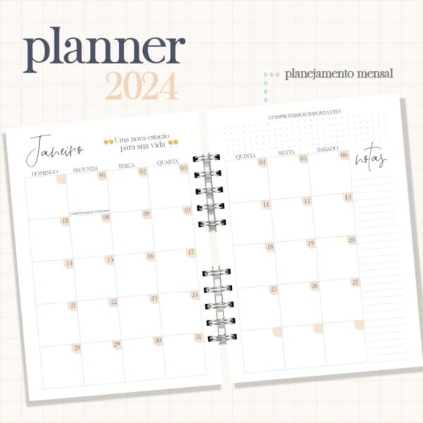 Planner 2024 Feminino - Arquivo Digital