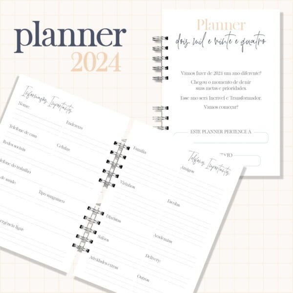 Planner 2024 Feminino - Arquivo Digital
