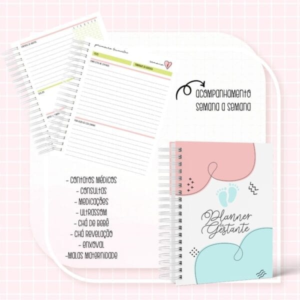 Planner da Gestante Colorido - Arquivo Digital