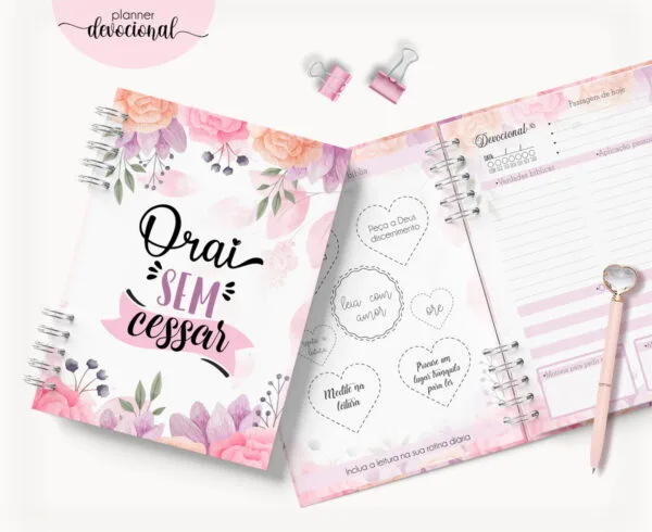 Planner Devocional "Orai sem cessar" - Arquivo Digital