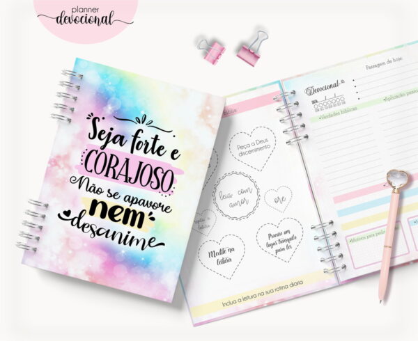 planner devocional seja forte e corajoso arquivo digital agendas