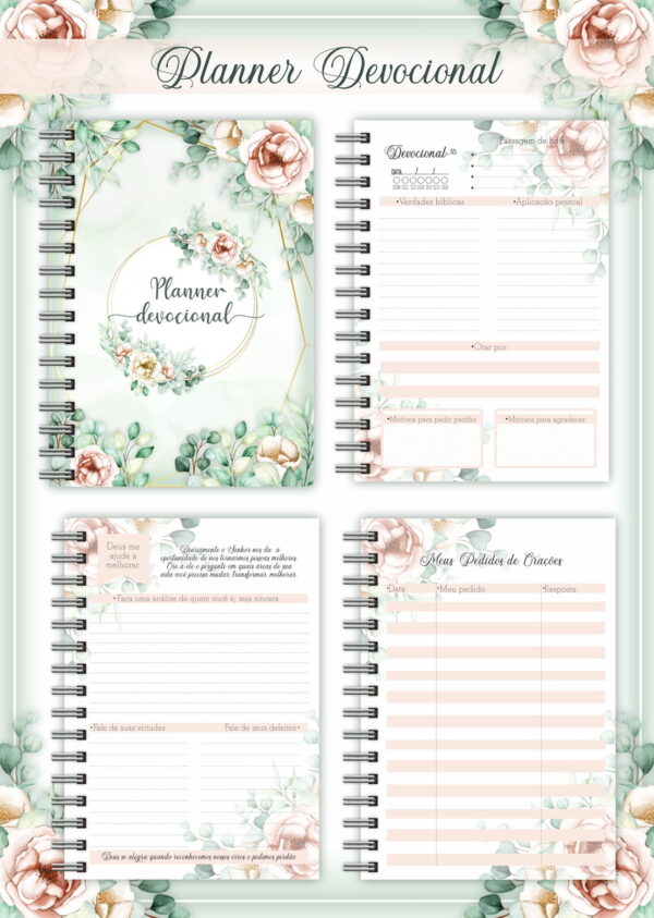 Planner Devocional Verde + Arte para Caneca - Arq. Digital - Imagem 2