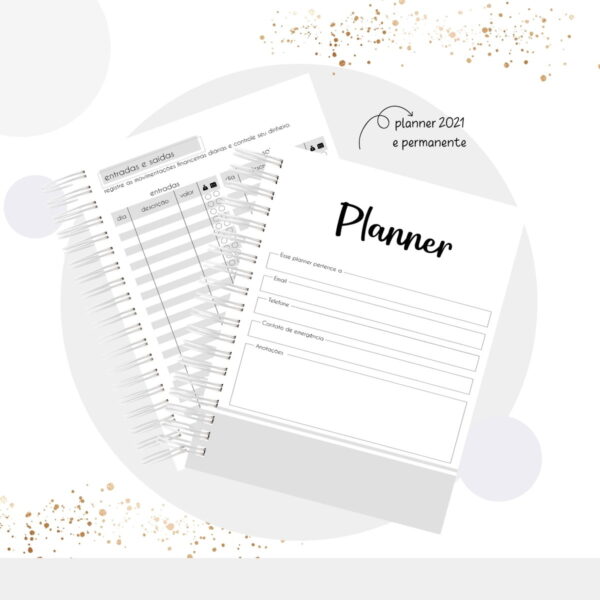 Planner Masculino Permanente e Datado - Arquivo Digital - Imagem 5