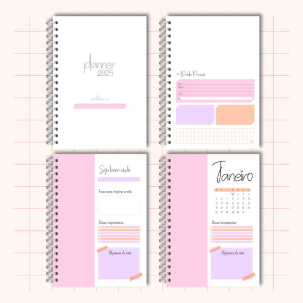 Planner Rose 2025 Feminino - Arquivo Digital - Imagem 4