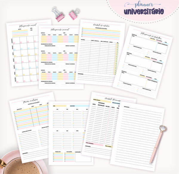 Planner Universitário Mod 01 - Arquivo Digital - Imagem 2