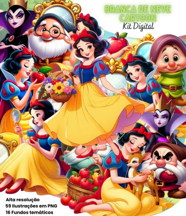 PNGs Temáticos Branca de Neve para Personalizados