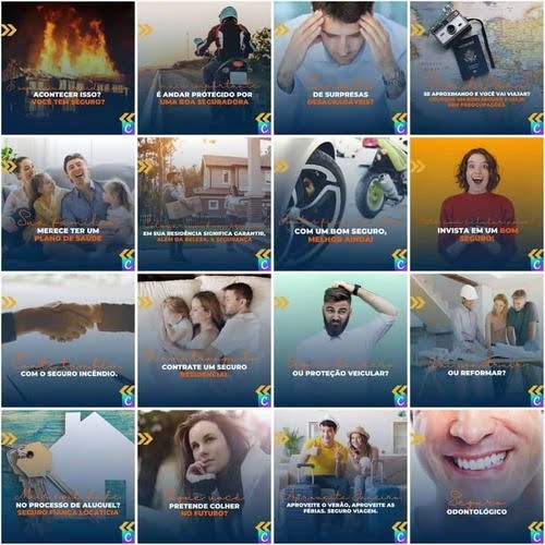 Post Canva Corretora De Seguros Editavel 200 Artes + Legenda