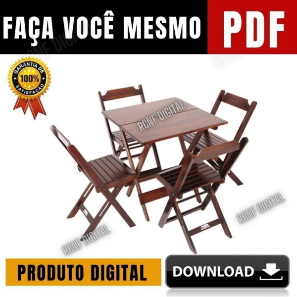 Projeto Pdf Mesa E Cadeira De Bar Dobrável P/ Fabricação