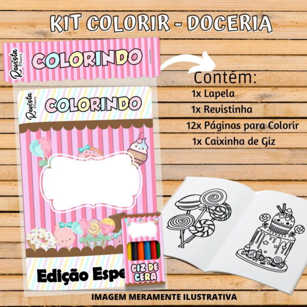 revistinha colorir doceira arquivo digital colorir