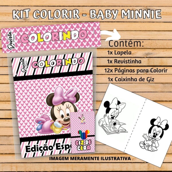 revistinha colorir minnie baby arquivo digital kit revistinha