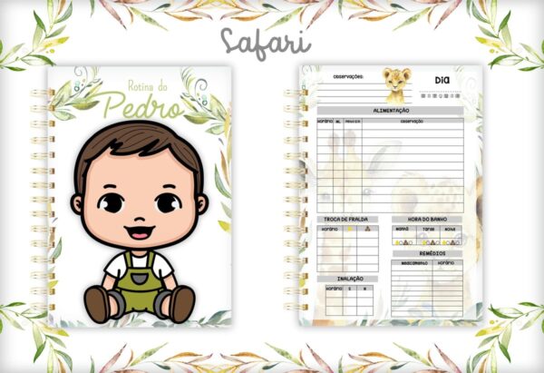 rotina do bebe safari chic arquivo digital papel e scrapbook
