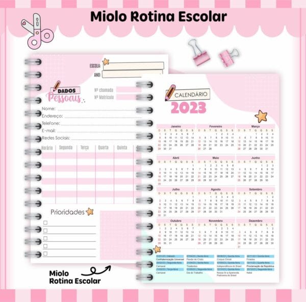 Rotina Escolar Menina - Arquivo Digital