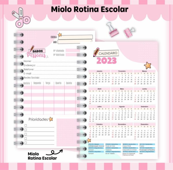 Rotina Escolar Menina - Arquivo Digital - Imagem 2