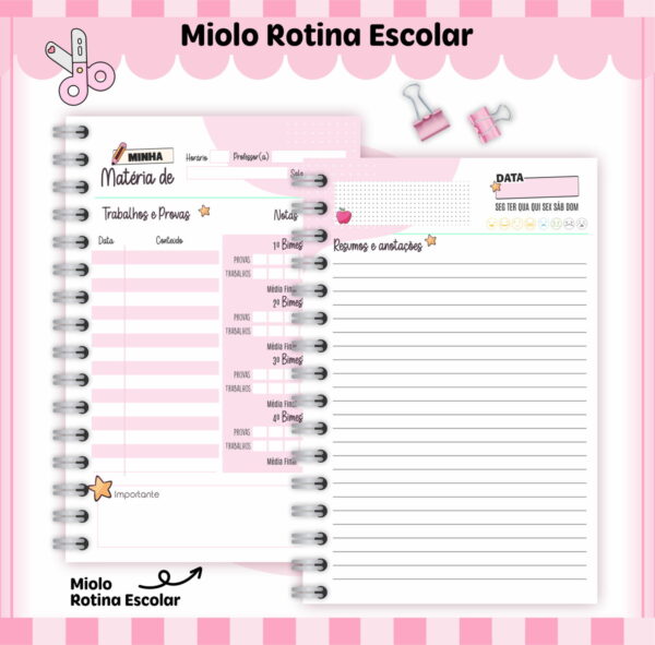 Rotina Escolar Menina - Arquivo Digital - Imagem 3