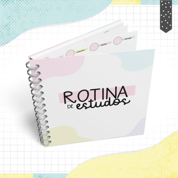 rotinas de estudos menina arquivo digital papelaria personalizada