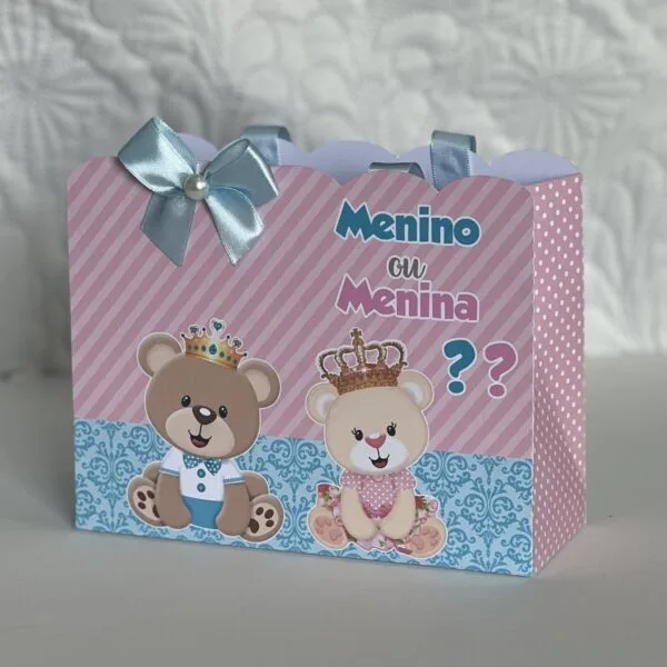 sacolinha infantil cha revelacao arquivo digital impressao