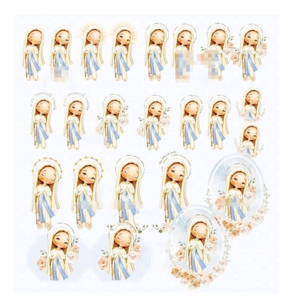 Santinhos Em Aquarela Kit Digital Imagens Em Png Scrapbook