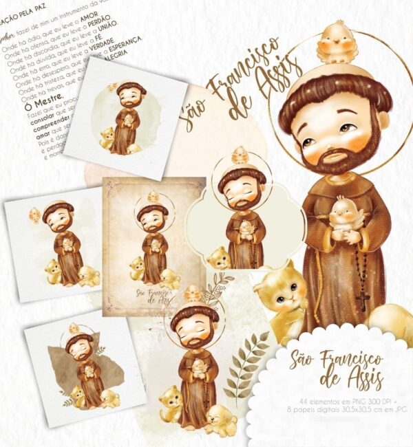 Santinhos Em Aquarela Kit Digital Imagens Em Png Scrapbook