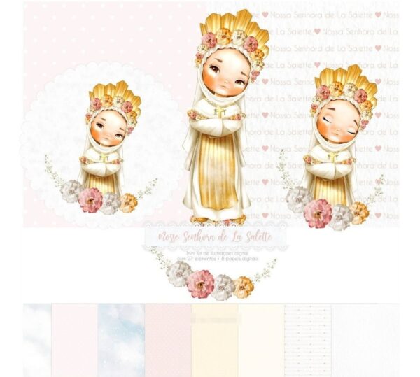 Santinhos Em Aquarela Kit Digital Imagens Em Png Scrapbook