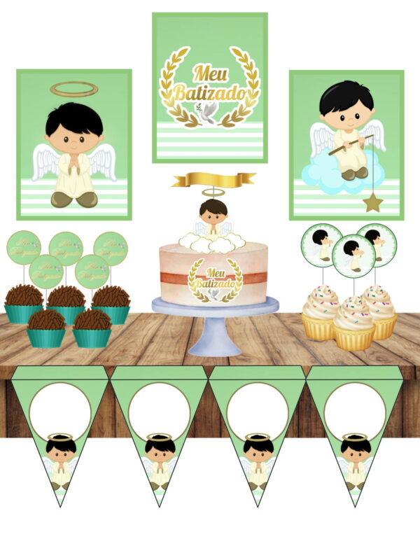 so um bolinho batizado verde arquivo digital festas e comemoracoes