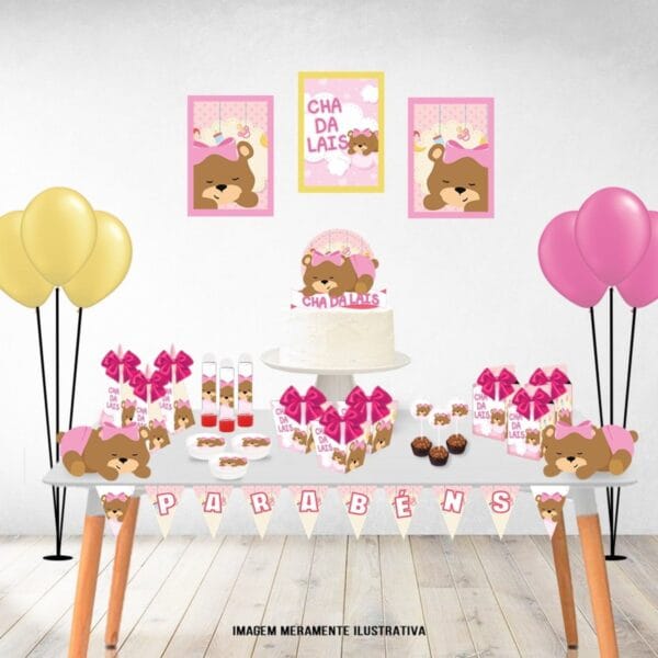 so um bolinho cha de bebe menina arquivo digital decoracao festa pronta