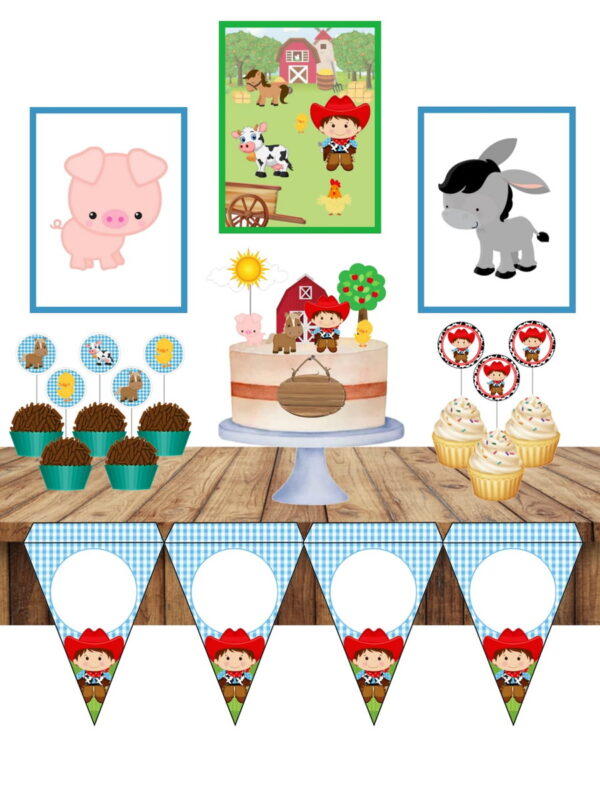 so um bolinho fazendinha menino arquivo digital festas e comemoracoes