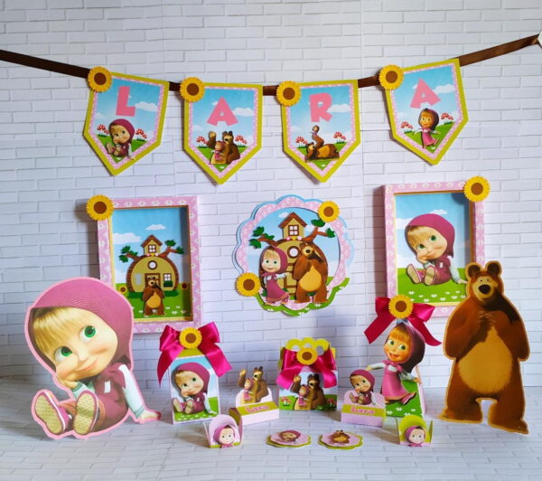 so um bolinho marsha e o urso arquivo digital kit festa pronta infantil