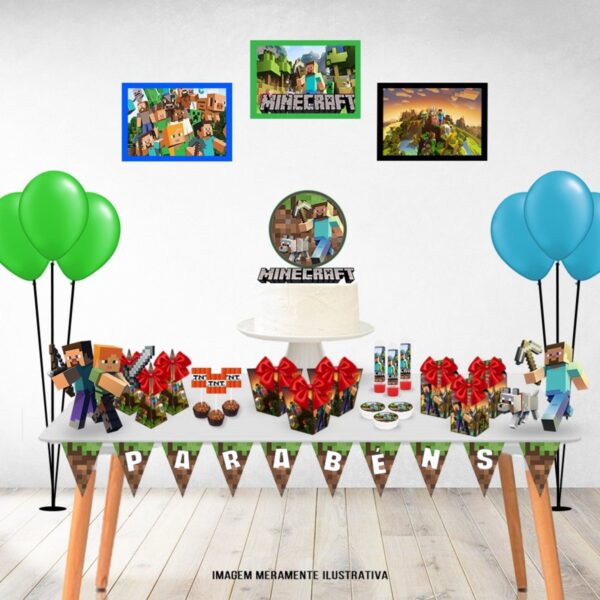 so um bolinho minecreft arquivo digital decoracao festa infantil