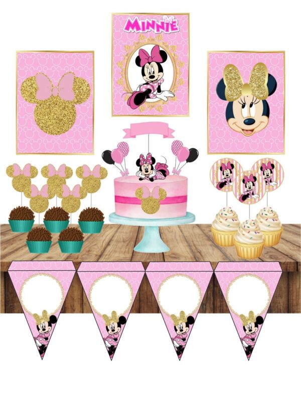 so um bolinho minnie rosa arquivo digital personalizacao