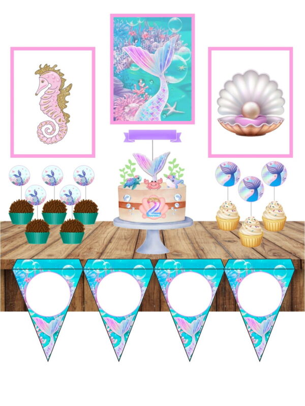 so um bolinho sereia linda arquivo digital papel e scrapbook