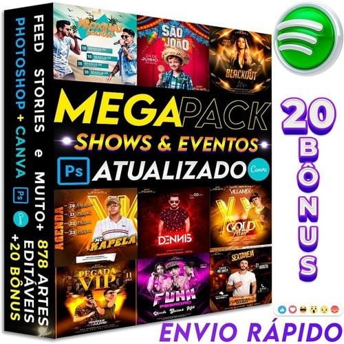 Super Pack Para Festas, Shows E Eventos 800 Artes +15brindes