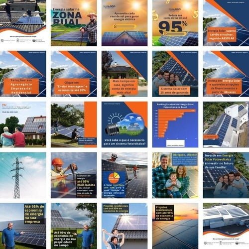 Templates Canva Energia Solar 50 Artes Editáveis Rede Social