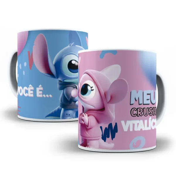 Templates de Sublimação Canecas Dia dos Namorados Stitch