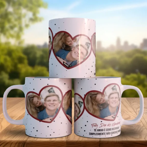 Templates para Canecas do Dia dos Namorados - Foto e Amor