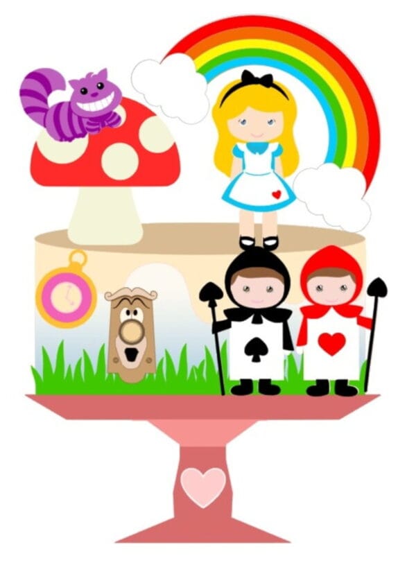 topo de bolo alice cute arquivo digital alice no pais das maravilhas cute