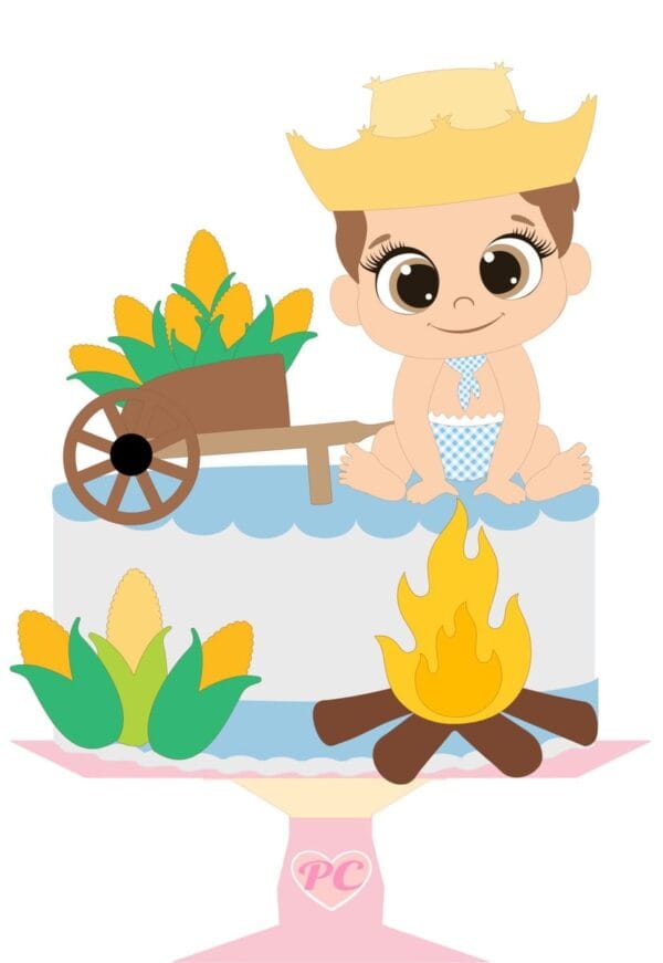 topo de bolo bebes junino arquivo digital decoracao bolo