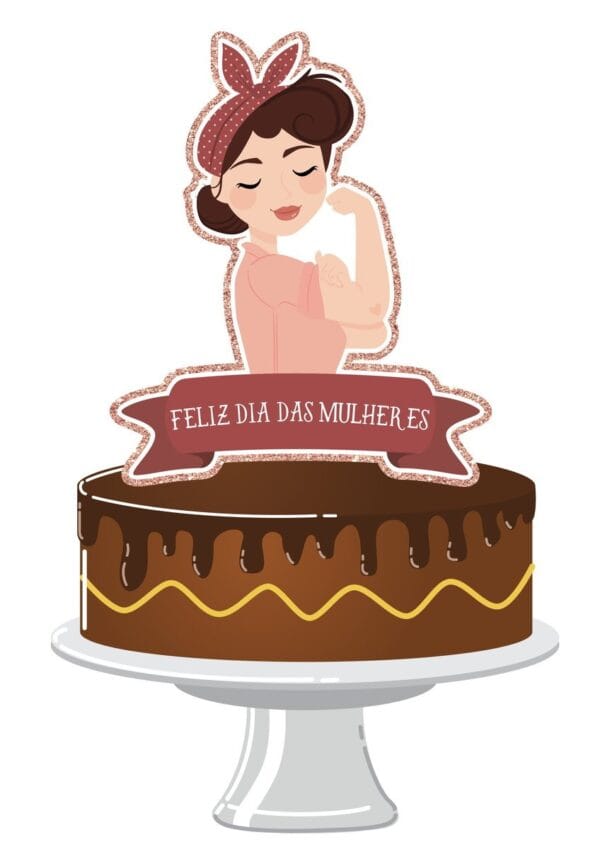 topo de bolo dia das mulheres mod2 arquivo digital topo de bolo dia das mulheres
