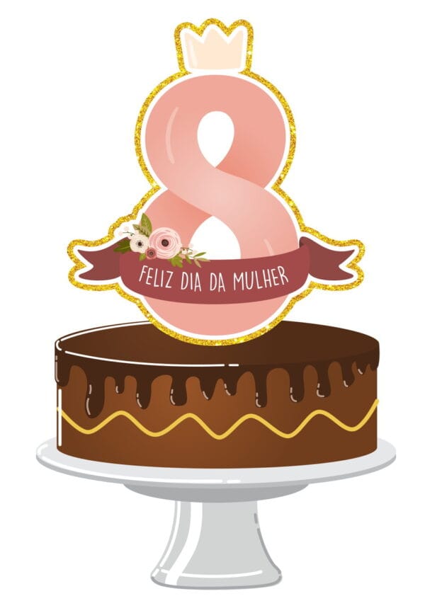 topo de bolo dia das mulheres mod3 arquivo digital topo de bolo