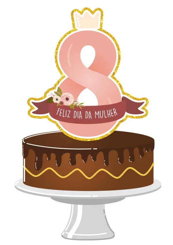 topo de bolo dia das mulheres mod3 arquivo digital topo de bolo