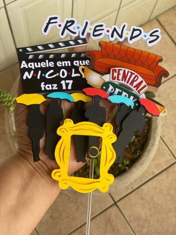 topo de bolo friends camadas arquivo digital friends